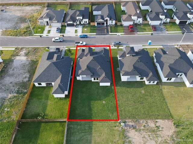1101 Magnolia St, Mission, TX 78573 - aerial perspective of suburban area featuring property boundaries highlighted