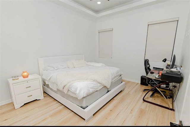 bedroom featuring light hardwood / wood-style floors