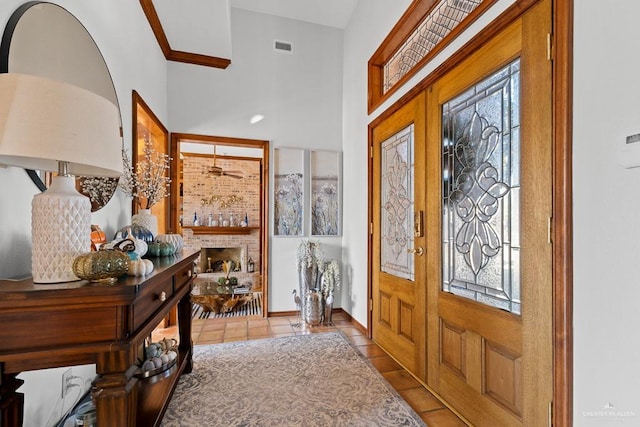 4301 Spring Creek Dr, Corpus Christi, TX 78410 - foyer with tile patterned flooring and baseboards