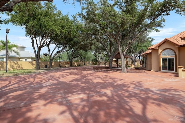 view of patio with a gazebo