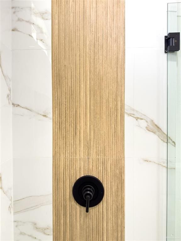 interior details with a marble finish shower