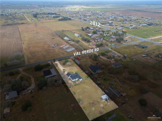 aerial view featuring a rural view