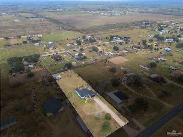 bird's eye view featuring a rural view