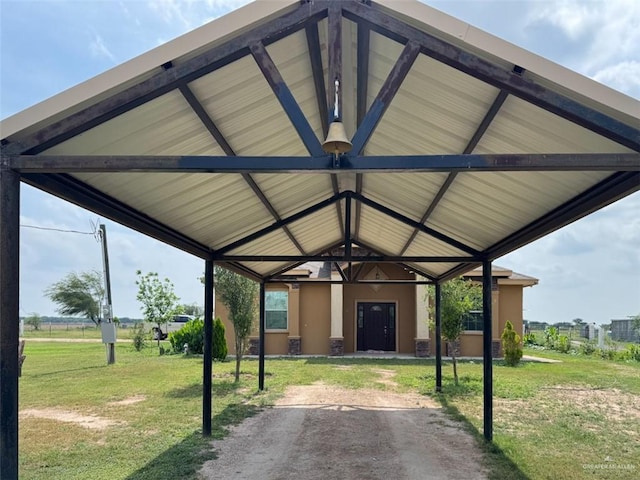view of parking featuring a detached carport