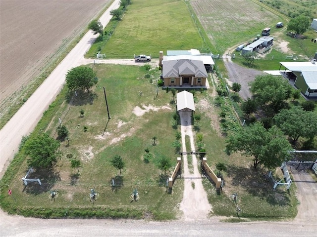 aerial view featuring a rural view