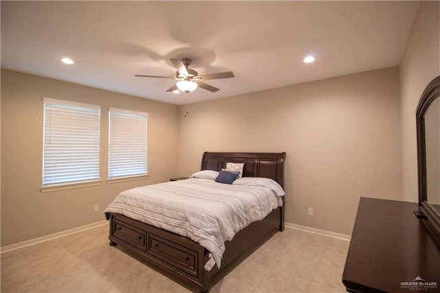 3413 Emory Ave, Mcallen, TX 78504 - bedroom with recessed lighting, baseboards, and a ceiling fan