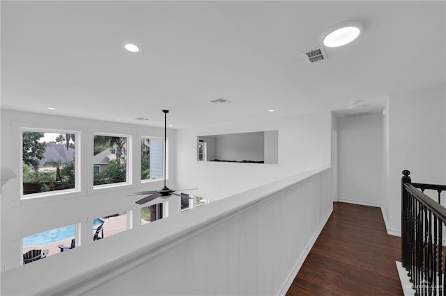 2800 Santa Lydia St, Mission, TX 78572 - corridor featuring an upstairs landing, recessed lighting, wood finished floors, and baseboards