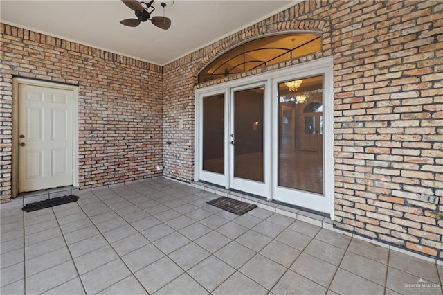 view of patio / terrace featuring ceiling fan