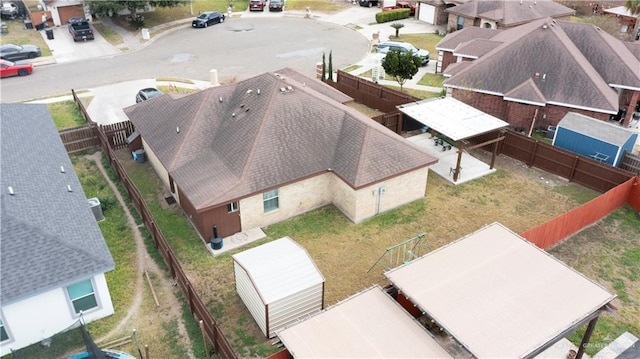 aerial view with a residential view