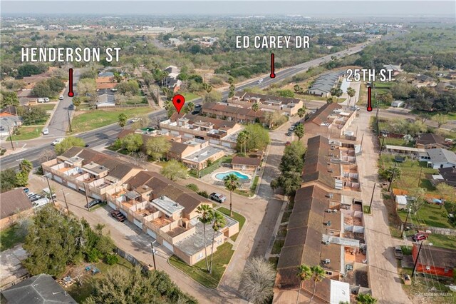 aerial view featuring a residential view