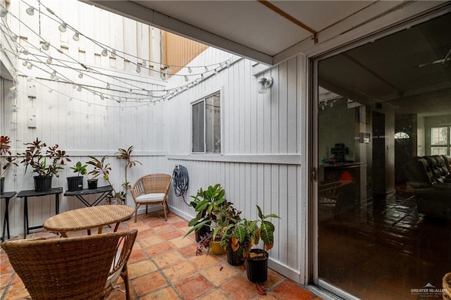 balcony featuring a patio area