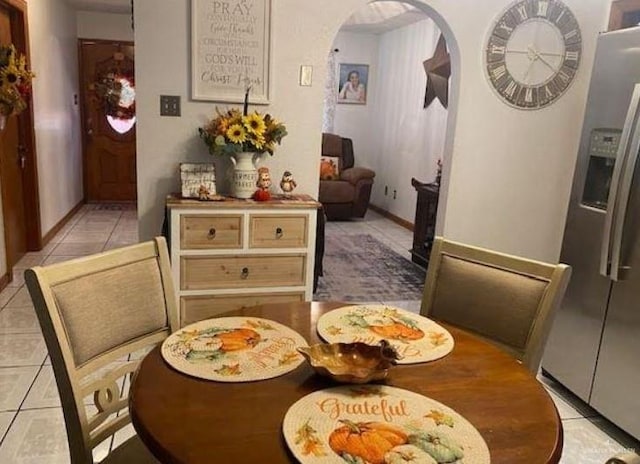 view of tiled dining area