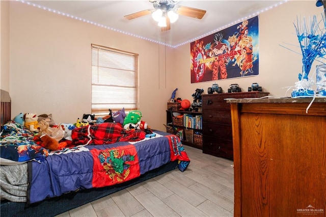 520 W Upas Ave, Mcallen, TX 78501 - bedroom featuring light wood-style flooring and ceiling fan