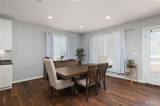 5313 N Crown Pt, Pharr, TX 78577 - dining room featuring recessed lighting, dark wood-style flooring, and baseboards