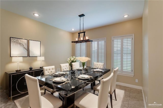 2014 Thacker Ln, Harlingen, TX 78552 - dining space featuring a chandelier and recessed lighting