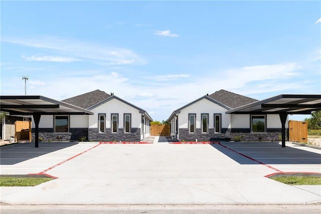 view of front of house with a carport