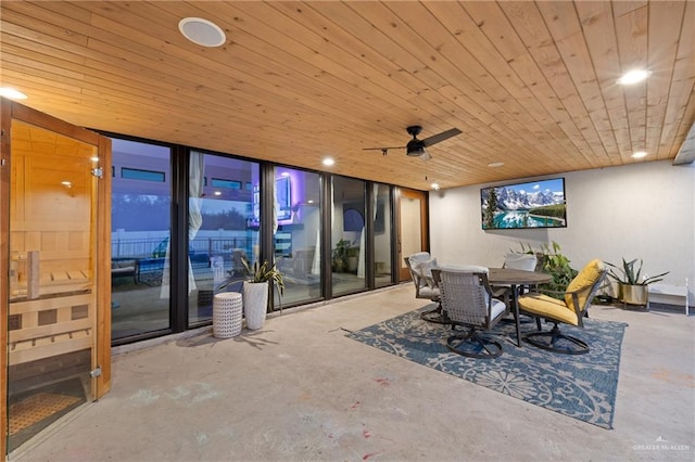 view of patio featuring ceiling fan