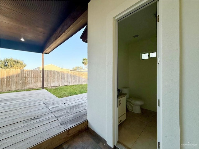 exterior space featuring tile patterned flooring