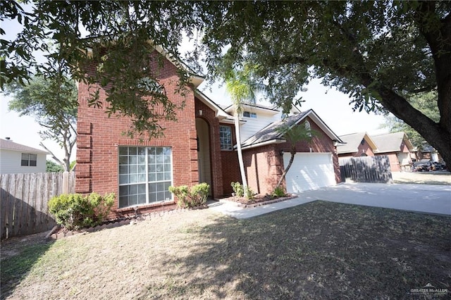 view of front of house with a garage