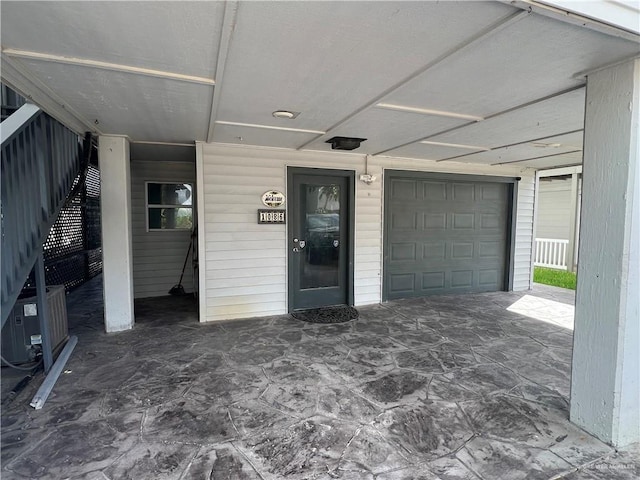 garage featuring central AC