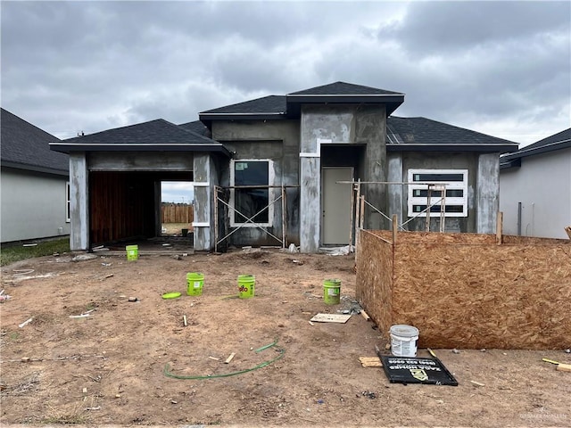 view of prairie-style house