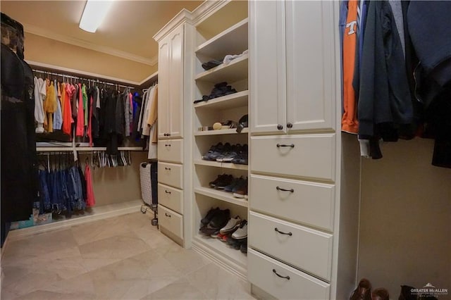 view of walk in closet