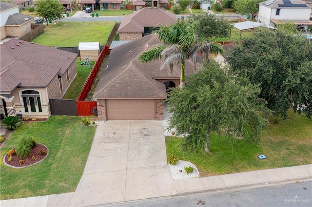 aerial view featuring a residential view