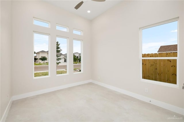 empty room featuring ceiling fan