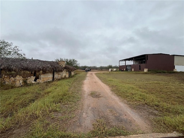 view of street with a rural view