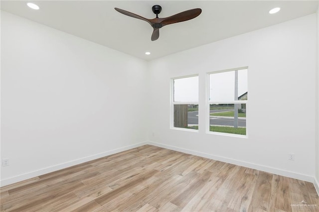 5706 N 44th Ln, Mcallen, TX 78504 - unfurnished room with ceiling fan, light wood-style flooring, and recessed lighting