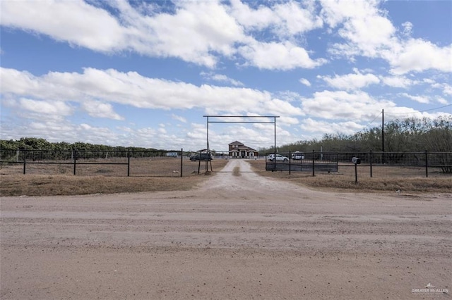 view of road with a rural view