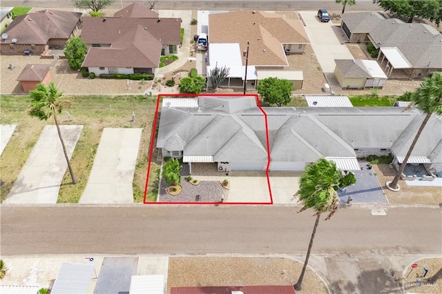 151 Tulip St, Mission, TX 78504 - aerial perspective of suburban area with property boundaries highlighted