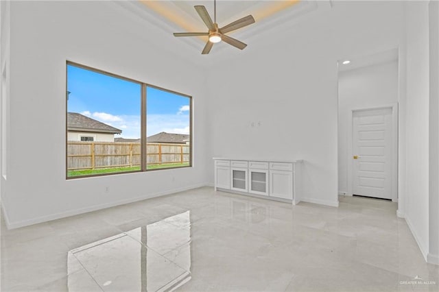 spare room featuring ceiling fan