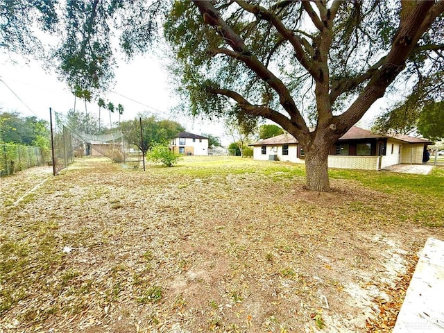 view of yard featuring fence