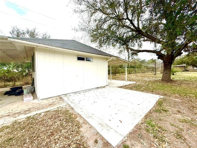 view of garage