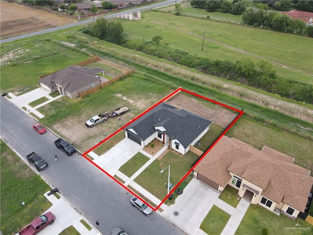 drone / aerial view featuring a rural view