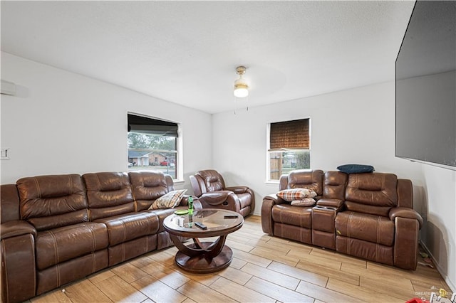 living room featuring a healthy amount of sunlight