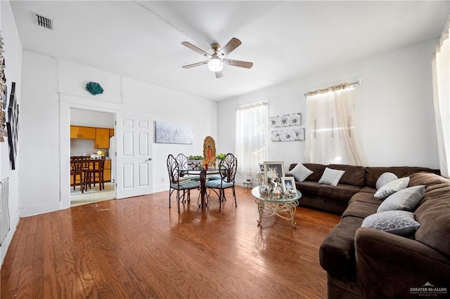 31375 N US Highway 281, Edinburg, TX 78542 - living area featuring a ceiling fan and wood finished floors