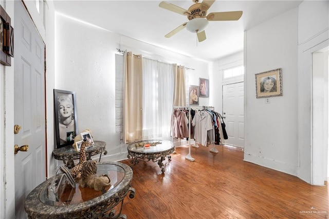 31375 N US Highway 281, Edinburg, TX 78542 - interior space featuring a ceiling fan and wood finished floors