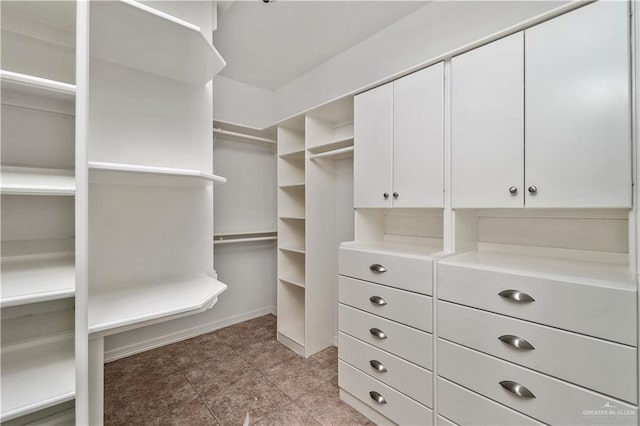 view of walk in closet