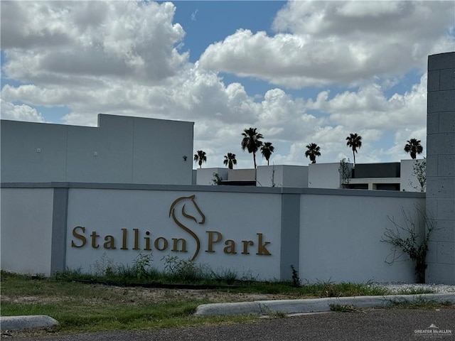 view of community sign