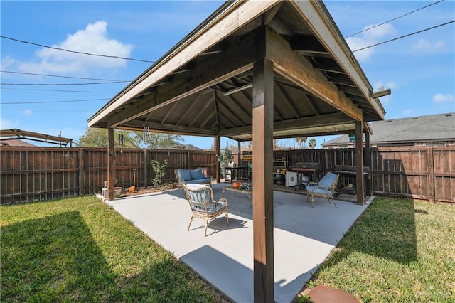 view of patio / terrace featuring a gazebo