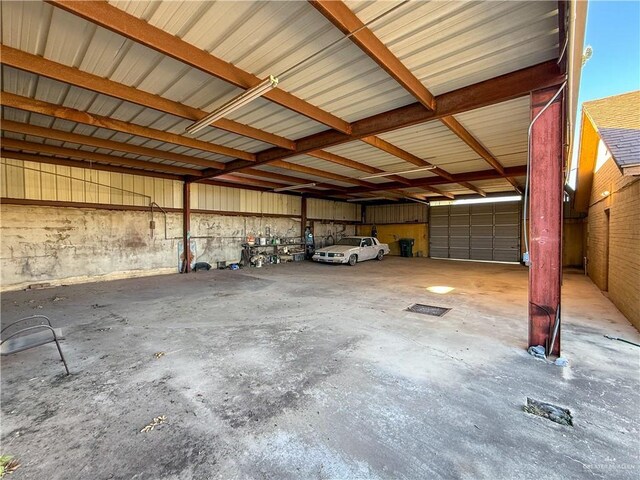 view of garage