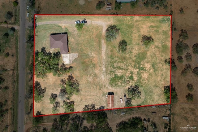 aerial view with a rural view