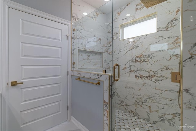 bathroom with an enclosed shower