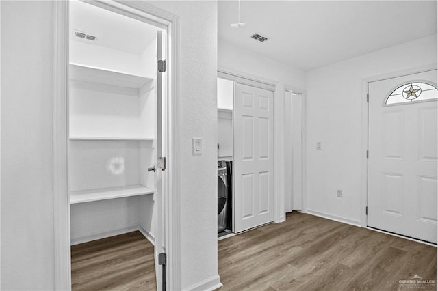 entryway featuring hardwood / wood-style flooring