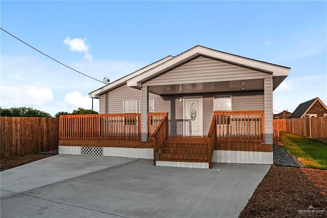 view of front of home with a porch