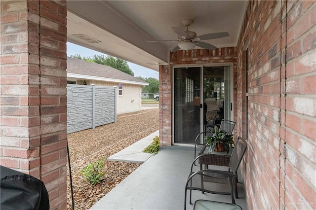 512 Mercury St, Mission, TX 78572 - view of patio featuring a ceiling fan