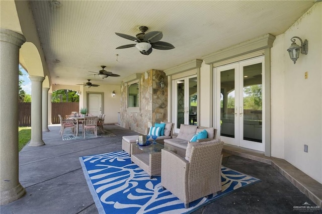 view of patio / terrace with french doors