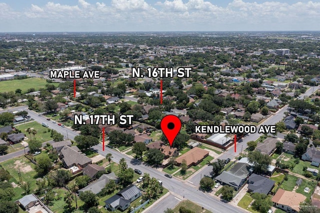1106 17th St, Mcallen, TX 78501 - aerial view of property's location